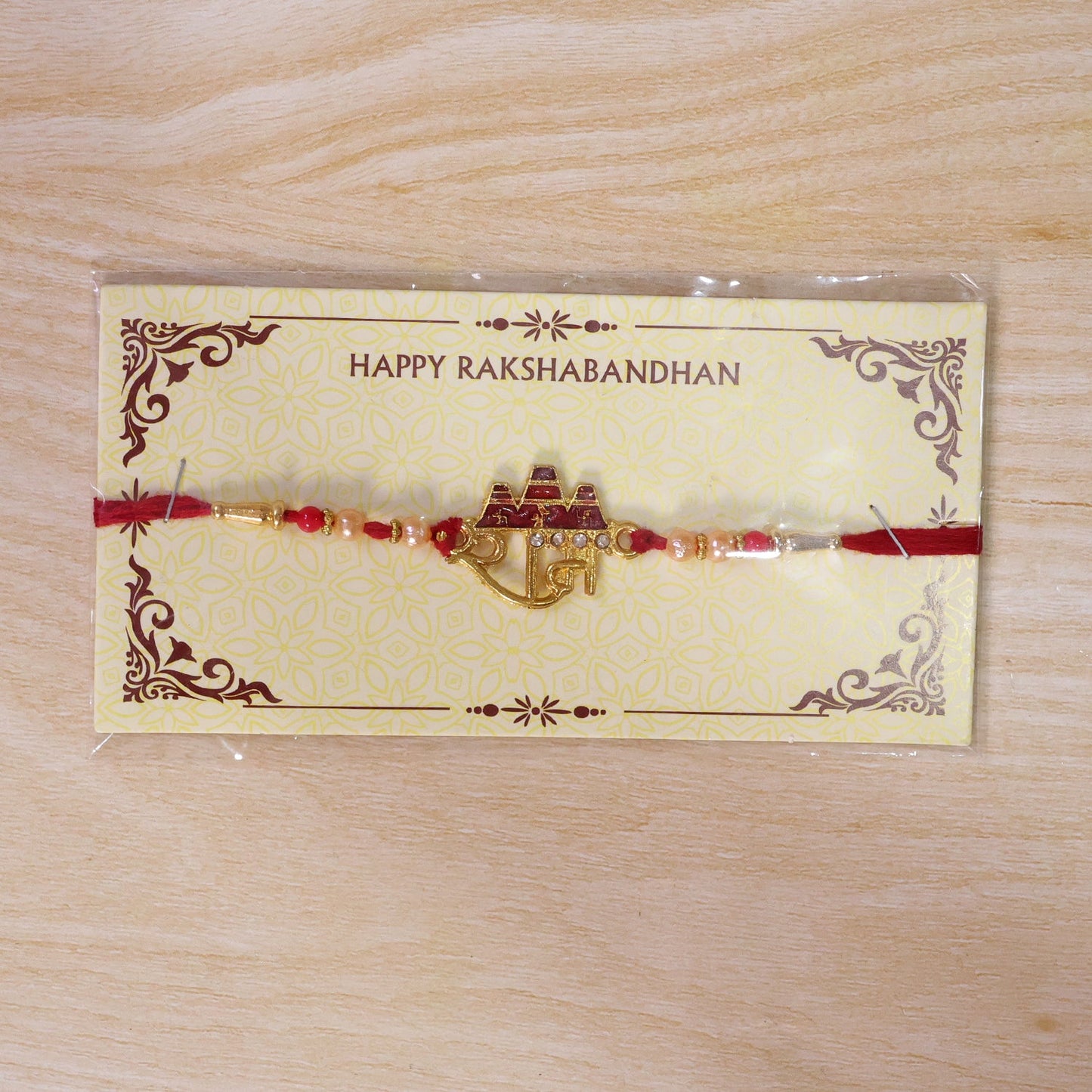 Ram Mandir Text Designer Premium Traditional Rakhi for Brother