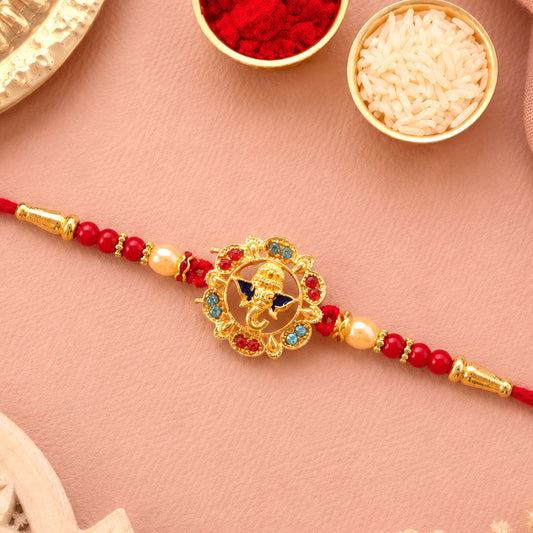 Lord Ganesh Motif Premium Designer Rakhi for Brother
