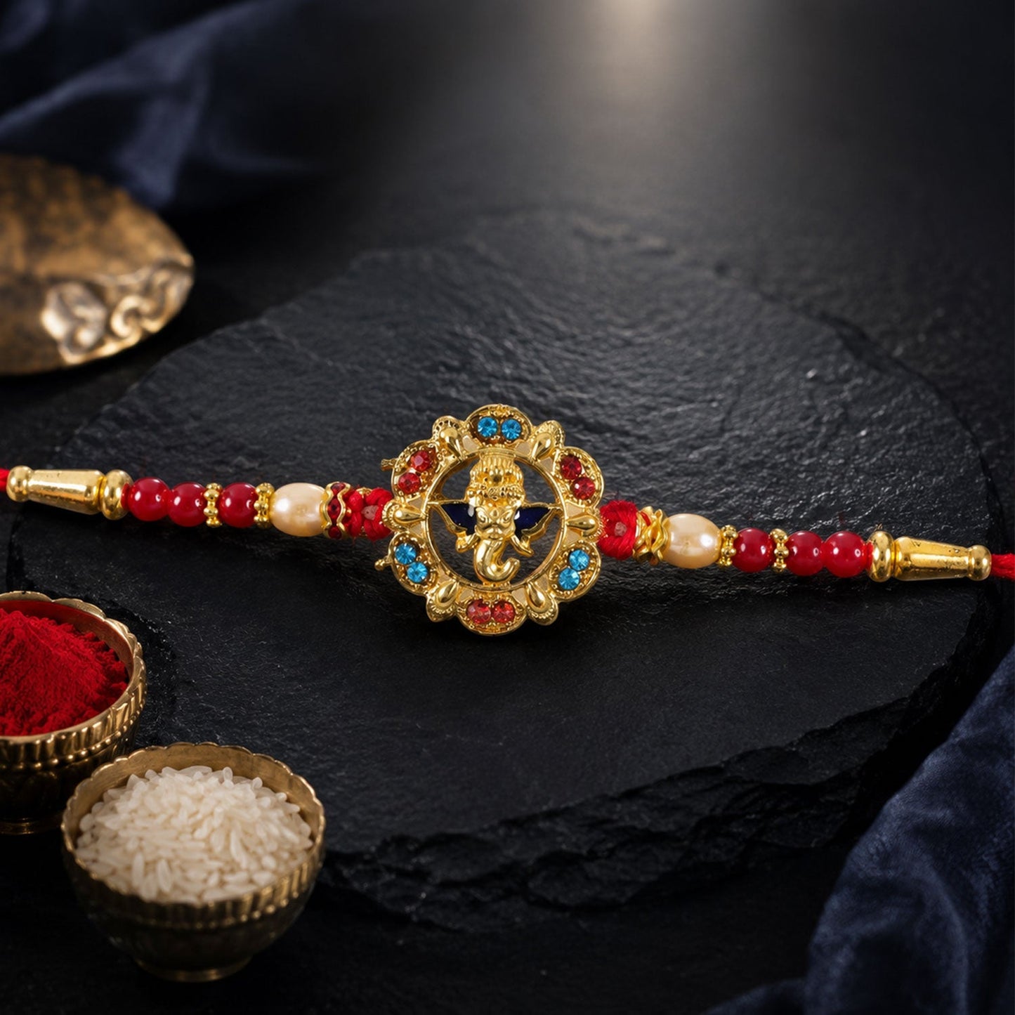 Lord Ganesh Motif Premium Designer Rakhi for Brother