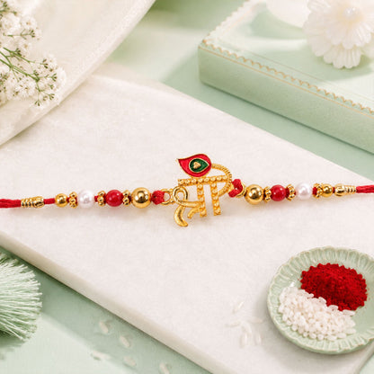 Shree Text Beaded Designer Premium Traditional Rakhi for Brother