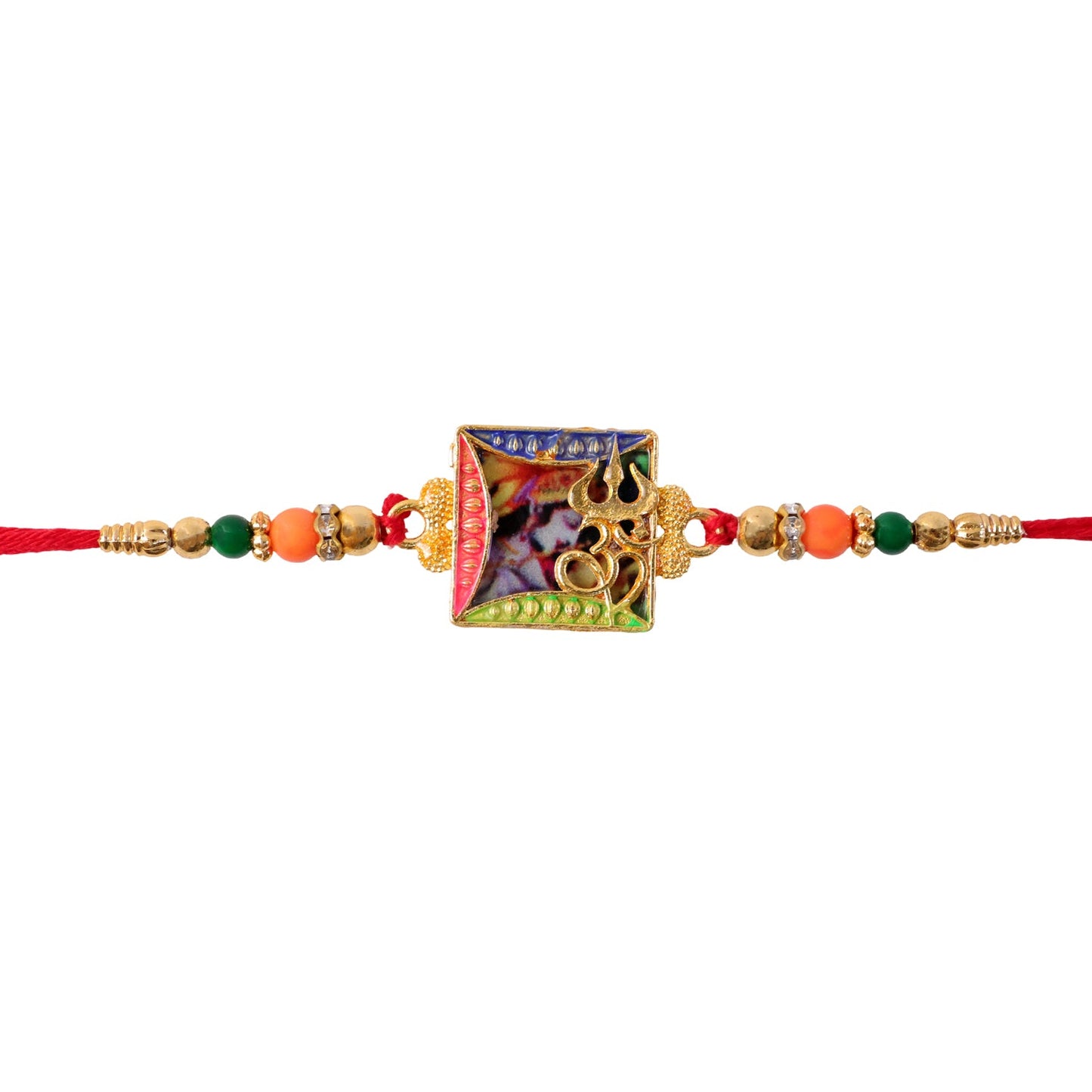 Divine Krishna Frame Stone Studded Premium Designer Traditional Rakhi for Brother