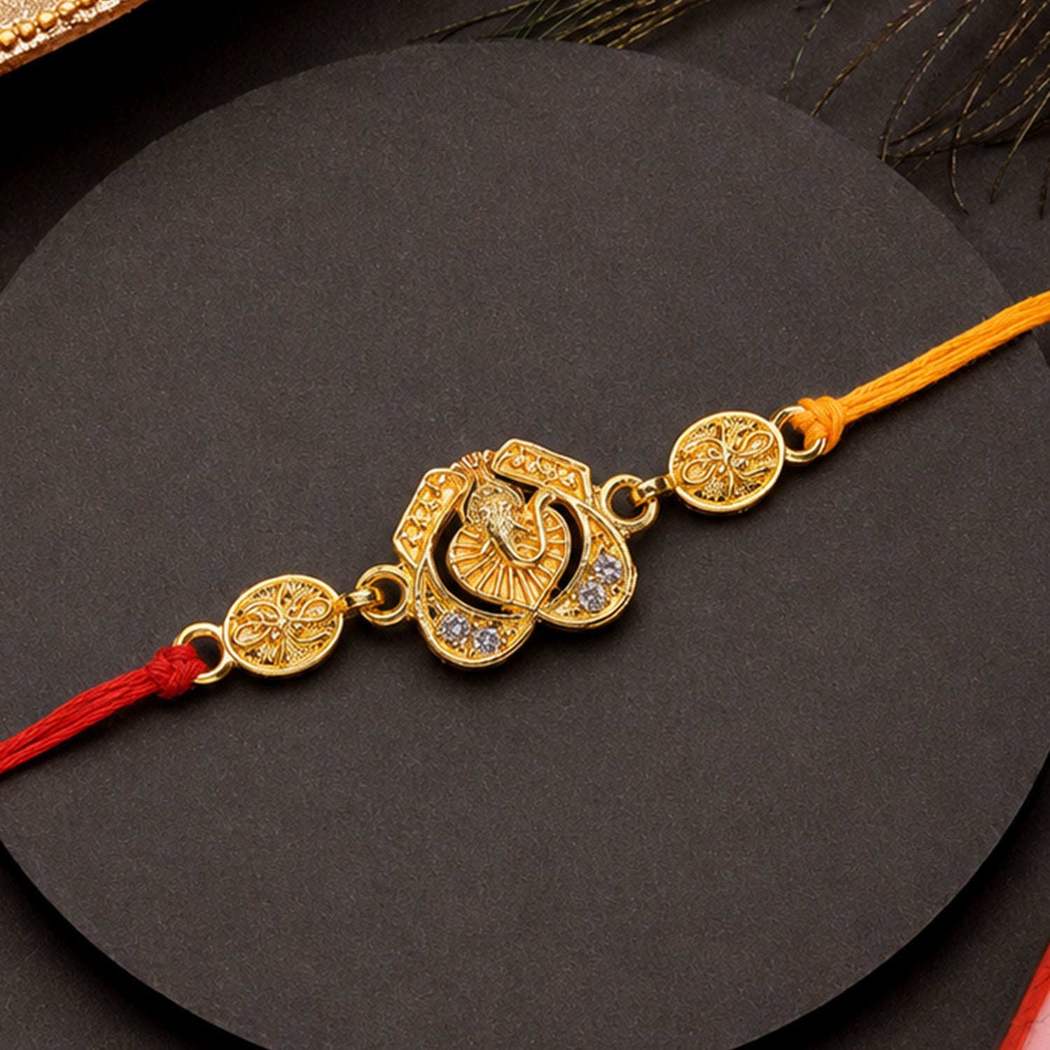 Ganesh Charm Traditional Premium Designer Rakhi for Brother