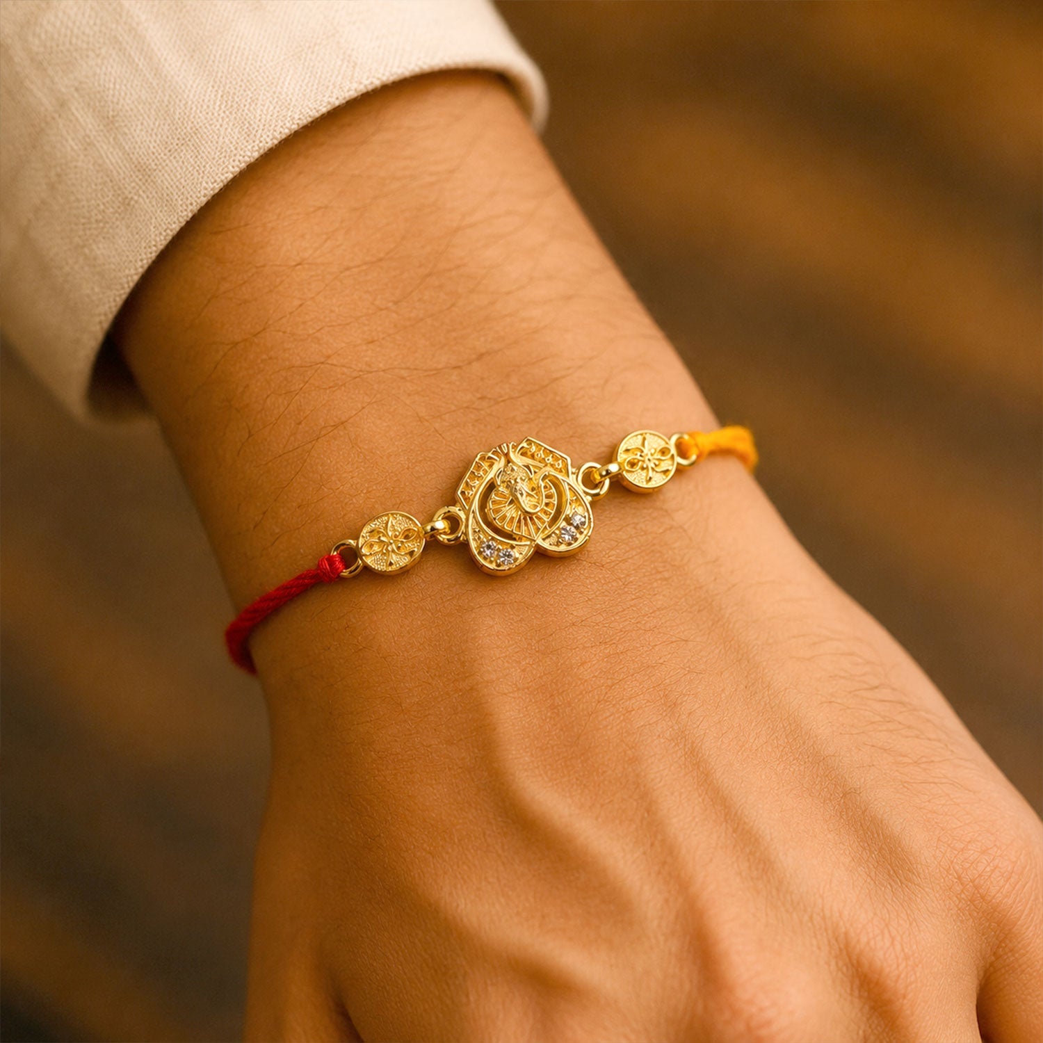 Ganesh Charm Traditional Premium Designer Rakhi for Brother