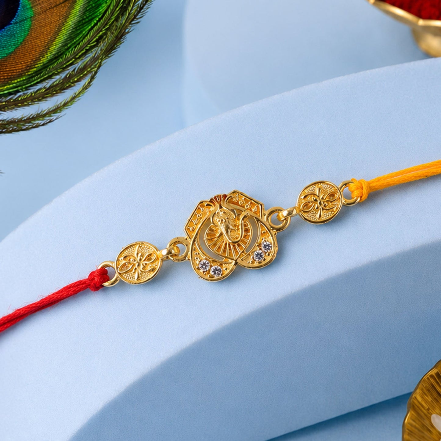 Ganesh Charm Traditional Premium Designer Rakhi for Brother