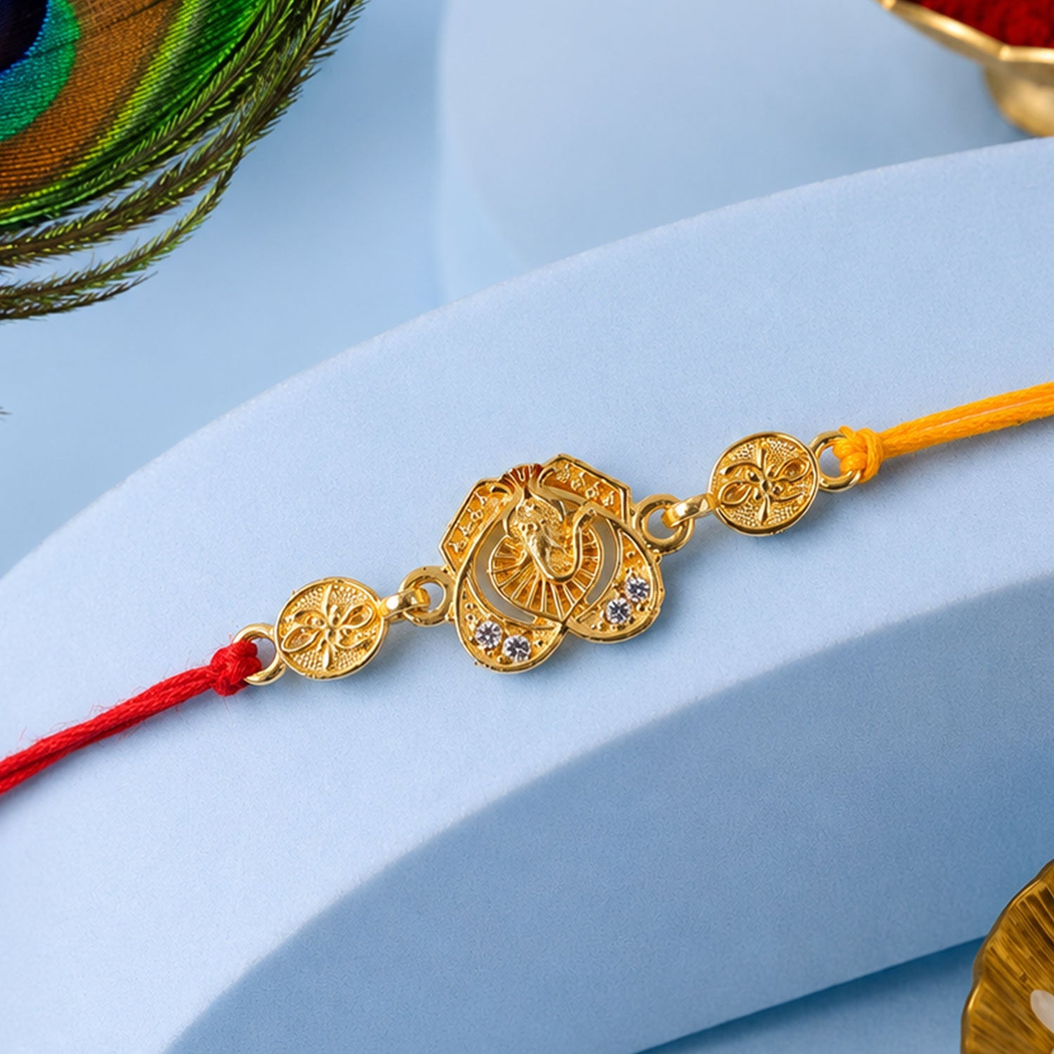 Ganesh Charm Traditional Premium Designer Rakhi for Brother