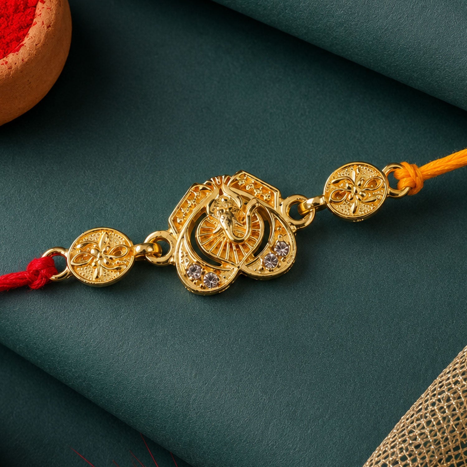 Ganesh Charm Traditional Premium Designer Rakhi for Brother