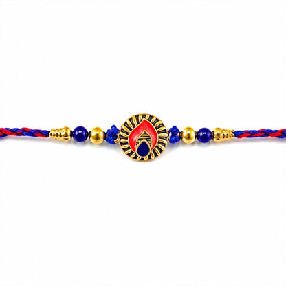 Leaf Motif Stone Studded Designer Rakhi for Brother