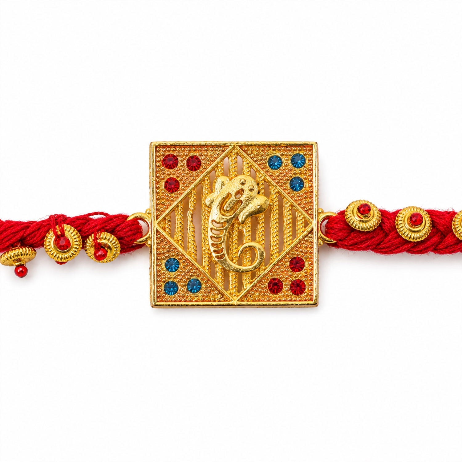 Ganesh Square Designer Premium Traditional Rakhi for Brother