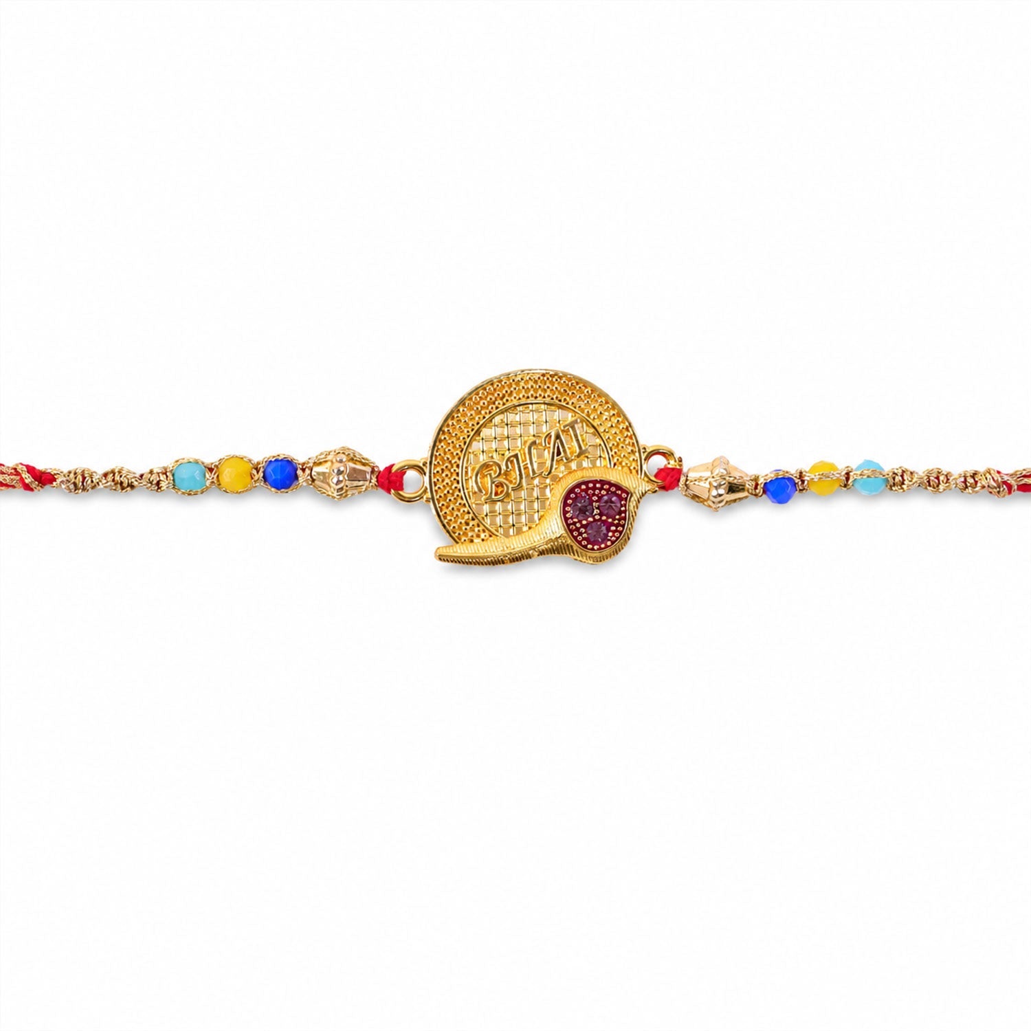 Circle Bhai Motif Stone Studded Designer Rakhi for Brother