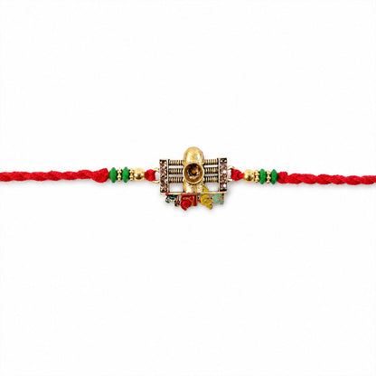 Divine Mahadev Shivling Rakhi with Stones & Beads Rakhi for Brother