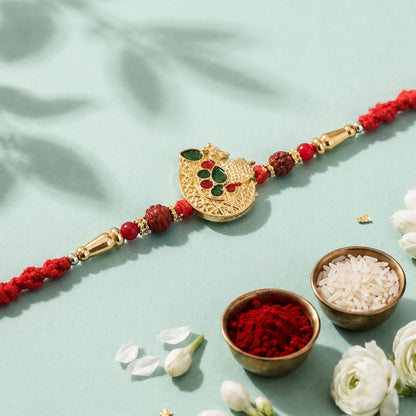 Peacock Paisley Premium Designer Beaded Rakhi for Brother