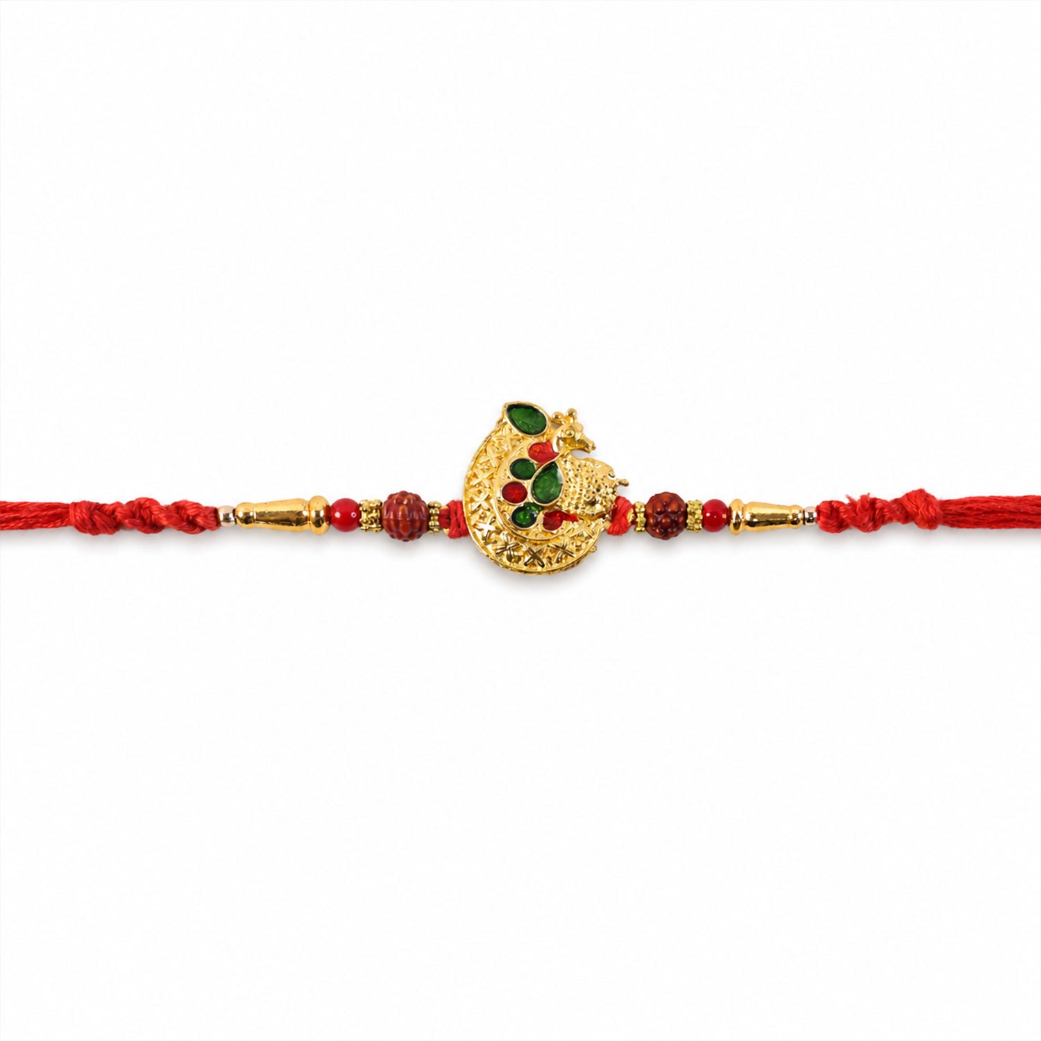 Peacock Paisley Premium Designer Beaded Rakhi for Brother