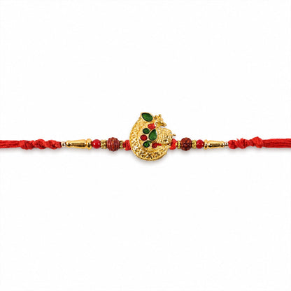 Peacock Paisley Premium Designer Beaded Rakhi for Brother