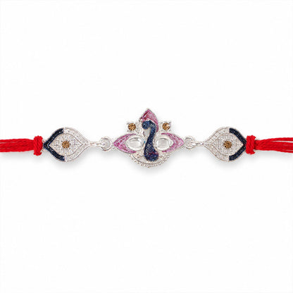 Peacock Stone Studded Designer Premium Traditional Rakhi for Brother