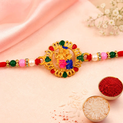 Krishna Charm Designer Premium Traditional Rakhi for Brother