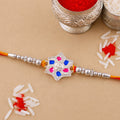 Designer Rakhi for Brother – Floral Star Motif Stone Studded
