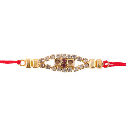 Designer Diamond Studded Rakhi with Kundan Stones Rakhi for Brother