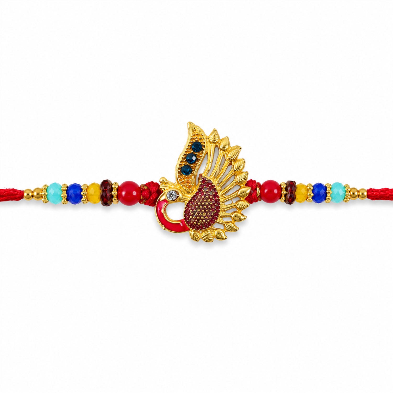 Peacock Paisley Motif Premium Traditional Designer Rakhi for Brother