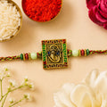 Ganesha Rakhi for Brother – Meenakari Designer Festival Thread