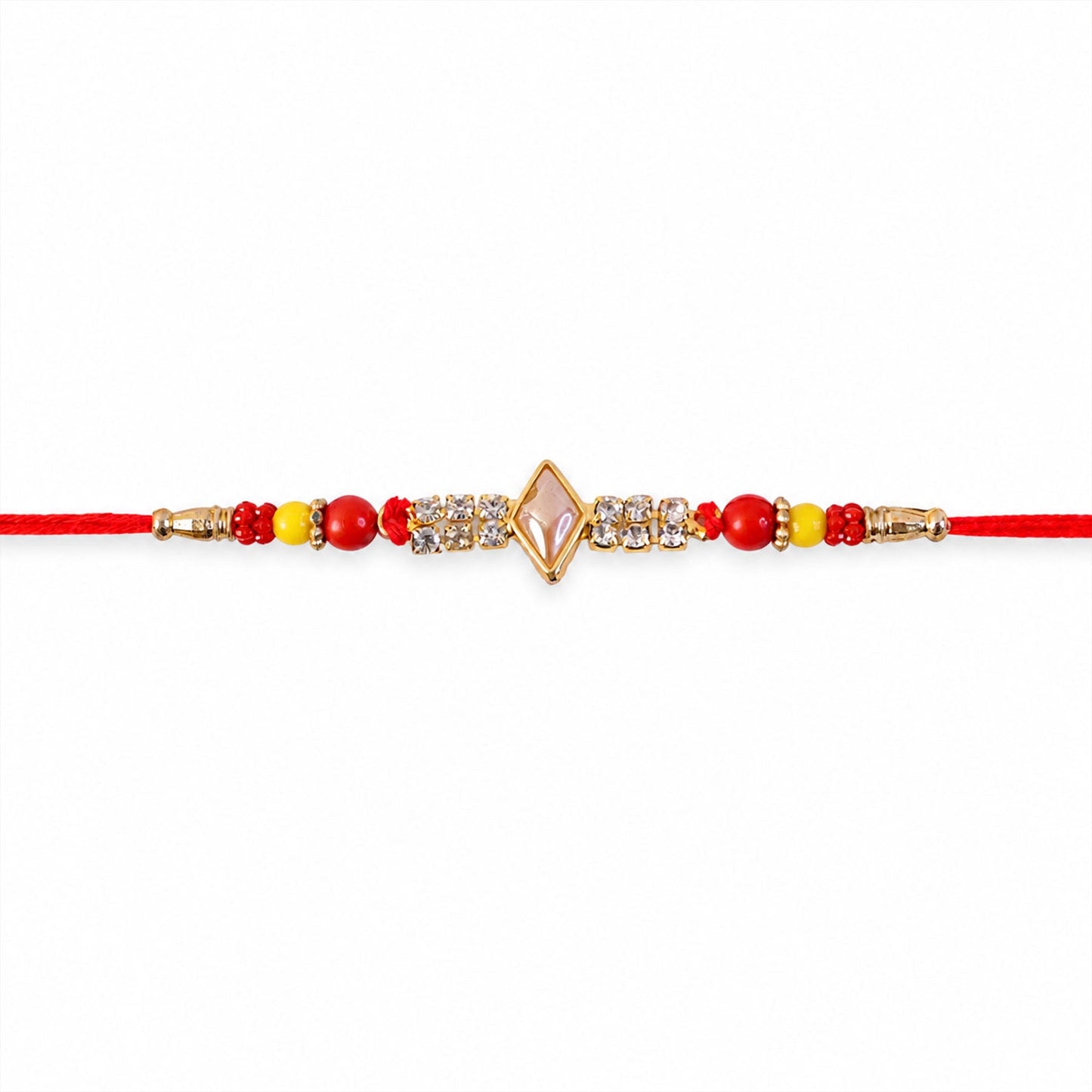 Diamond Center Stone Studded Premium Designer Rakhi for Brother