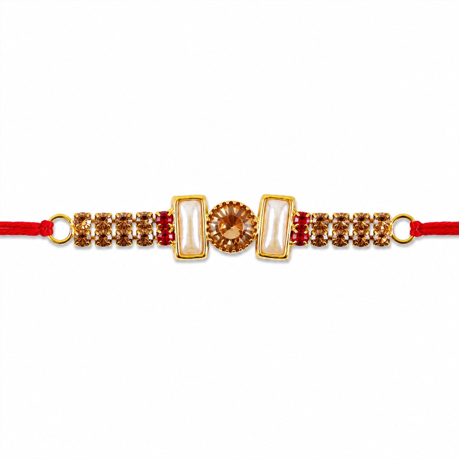 Rectangle Stone Studded Premium Designer Rakhi for Brother