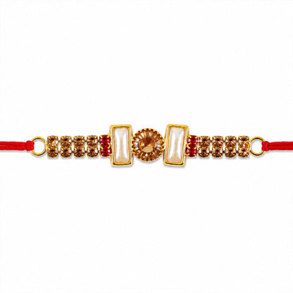 Rectangle Stone Studded Premium Designer Rakhi for Brother