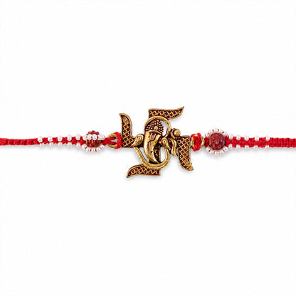 Lord Ganesha Square Premium Traditional Designer Rakhi for Brother
