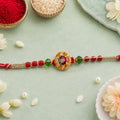 Golden Turtle Rakhi for Brother – Meenakari & Beads Design