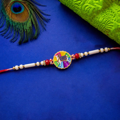 Divine Nandi Motif Beaded Rakhi  Rakhi for Brother