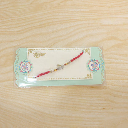 Peacock Motif Stone Studded Premium Designer Rakhi for Brother