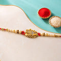 Shree Text Leaf Motif Traditional Designer Rakhi for Brother