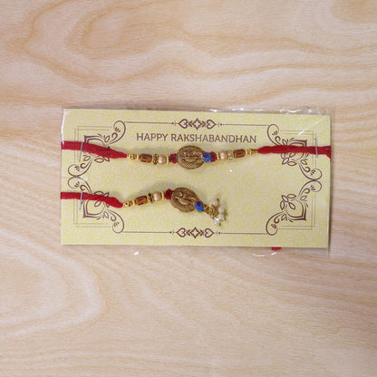 Lumba Style Pair Beaded Designer Premium Traditional Rakhi for Brother