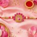 Peacock Motif Stone Studded Rakhi for Brother – Raksha Bandhan