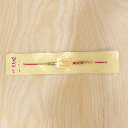 Veera Text Square Premium Beaded Traditional Rakhi for Brother