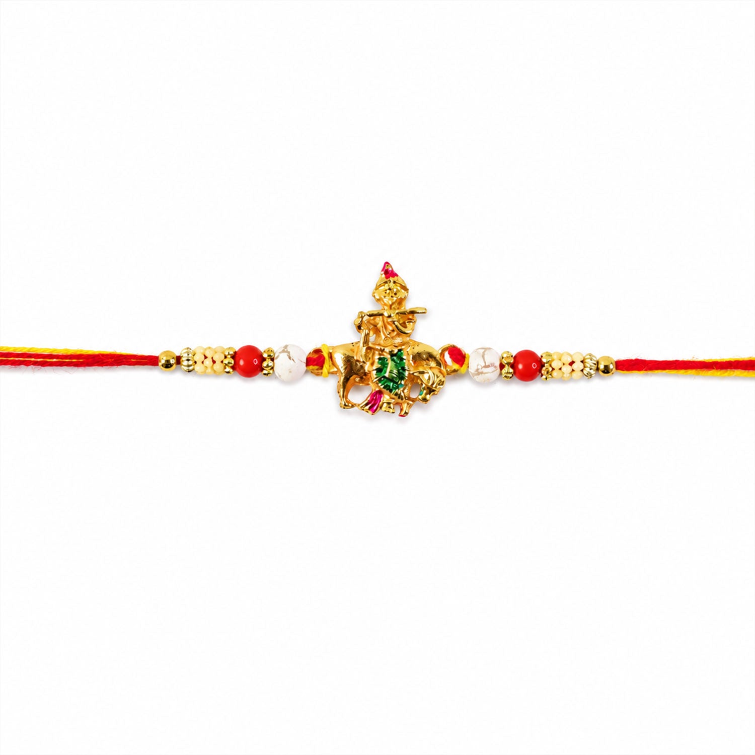 Lord Krishna Motif Beaded Designer Rakhi for Brother