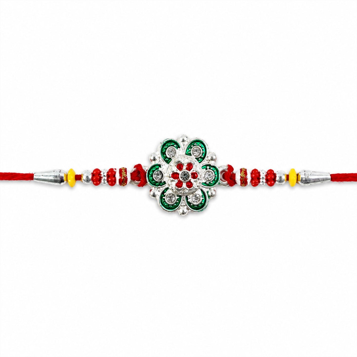 Floral Stone Studded Premium Designer Rakhi for Brother