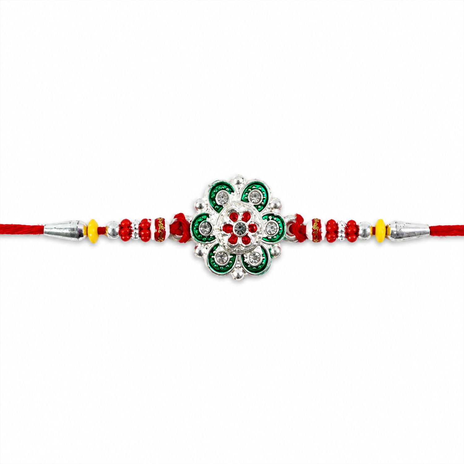 Floral Stone Studded Premium Designer Rakhi for Brother