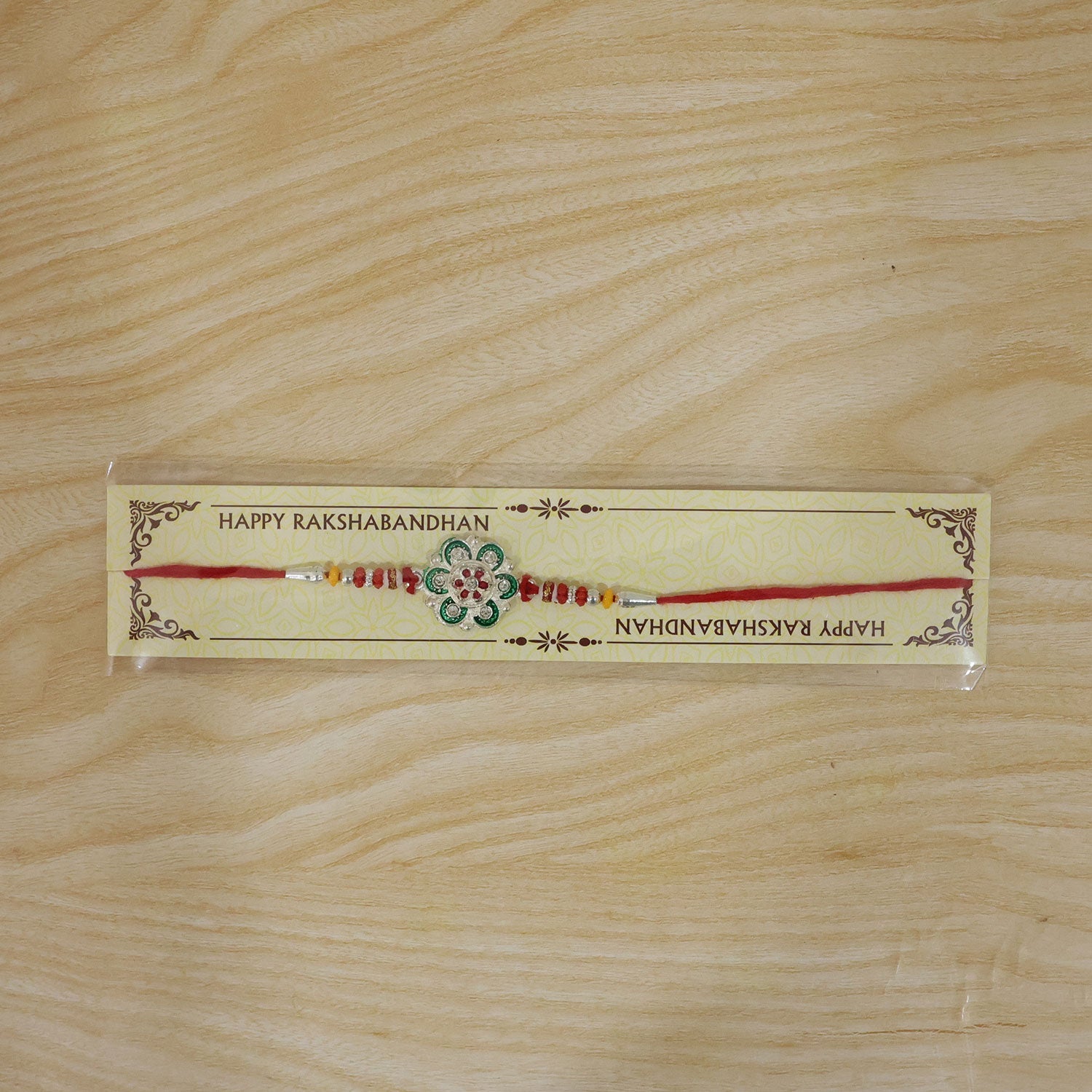 Floral Stone Studded Premium Designer Rakhi for Brother