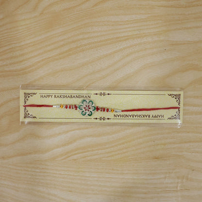 Floral Stone Studded Premium Designer Rakhi for Brother