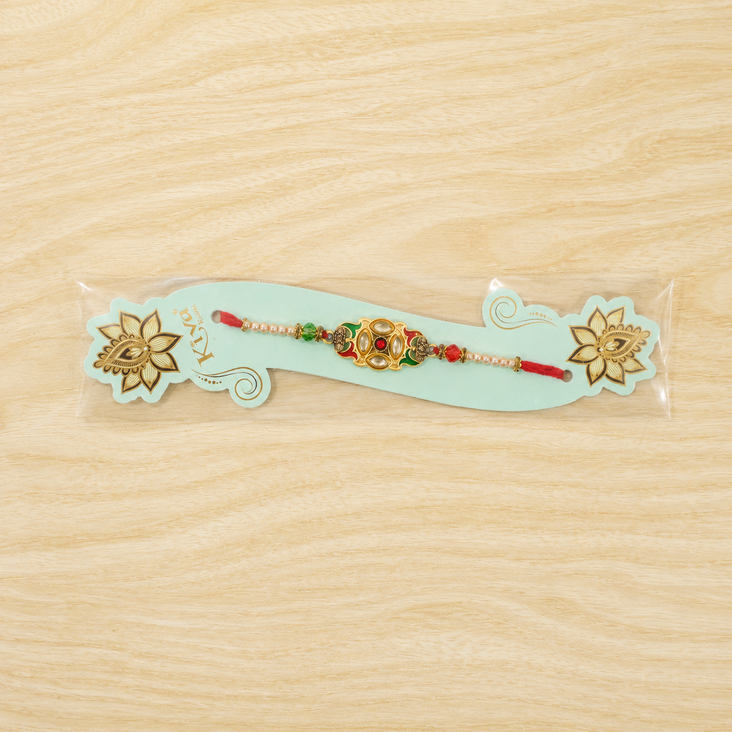 Premium Floral Stone Studded Traditional Designer Rakhi for Brother