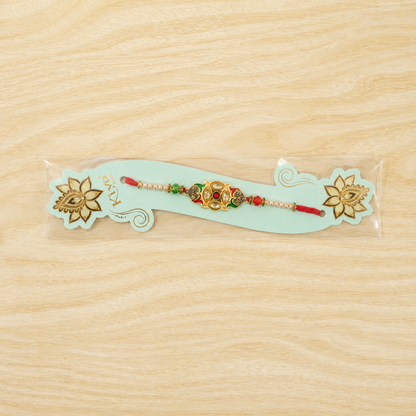 Premium Floral Stone Studded Traditional Designer Rakhi for Brother