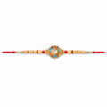 Designer Rakhi for Brother – Round Floral Stone Studded