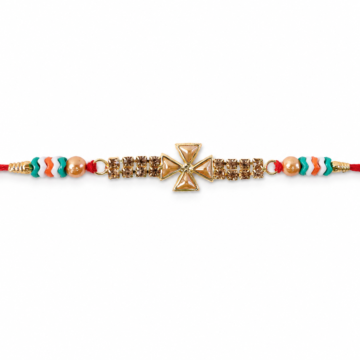 Stylish Motif Stone Studded Premium Traditional Rakhi for Brother