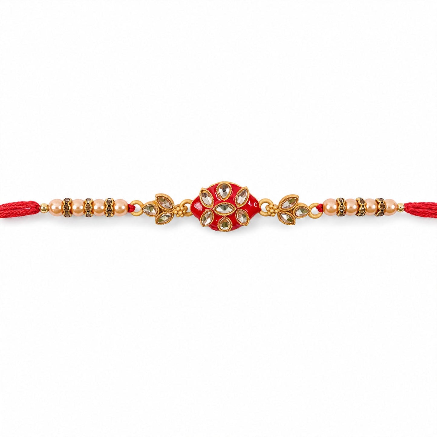 Floral Cluster Beaded Designer Premium Traditional Rakhi for Brother