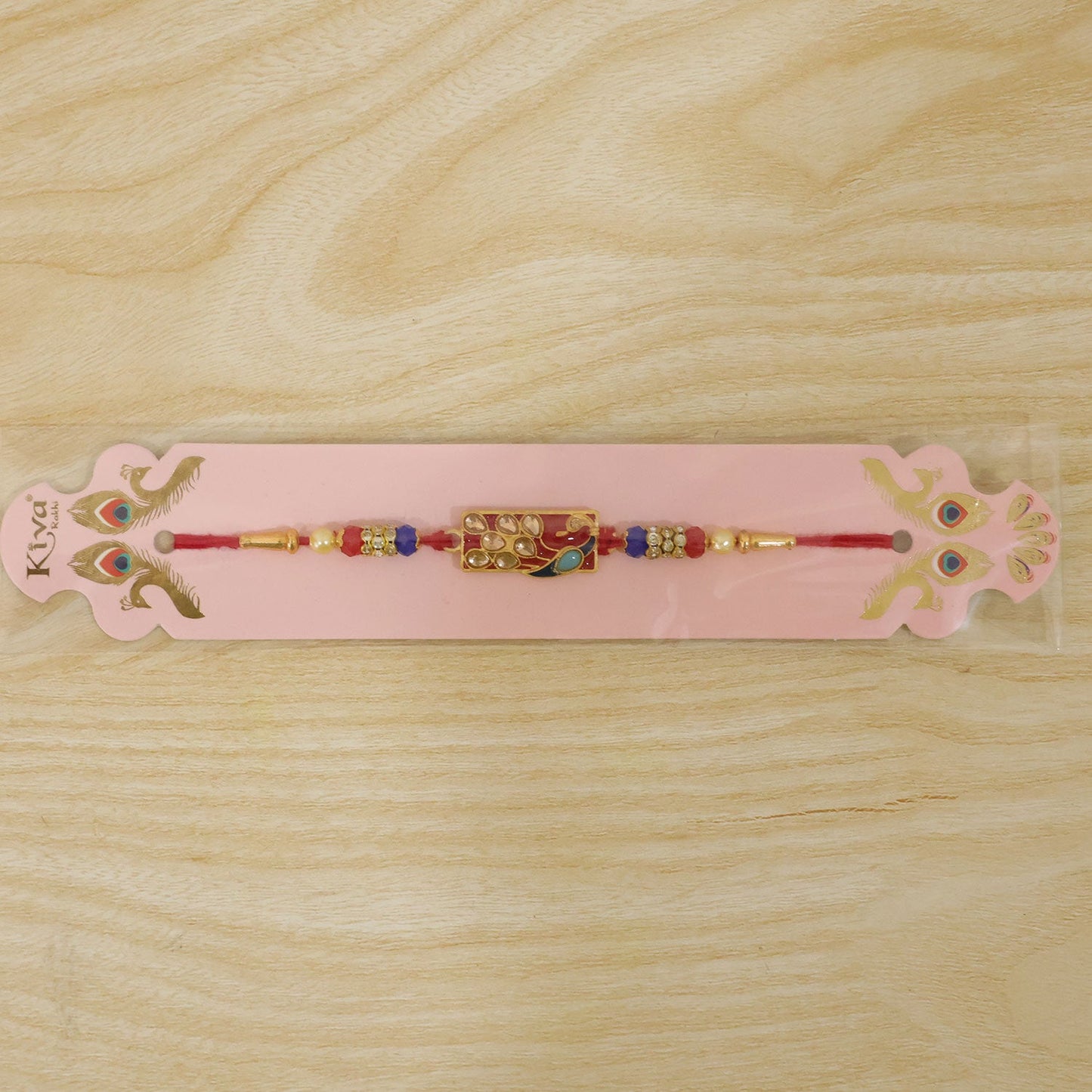 Peacock Paisley Stone Studded Premium Designer Rakhi for Brother