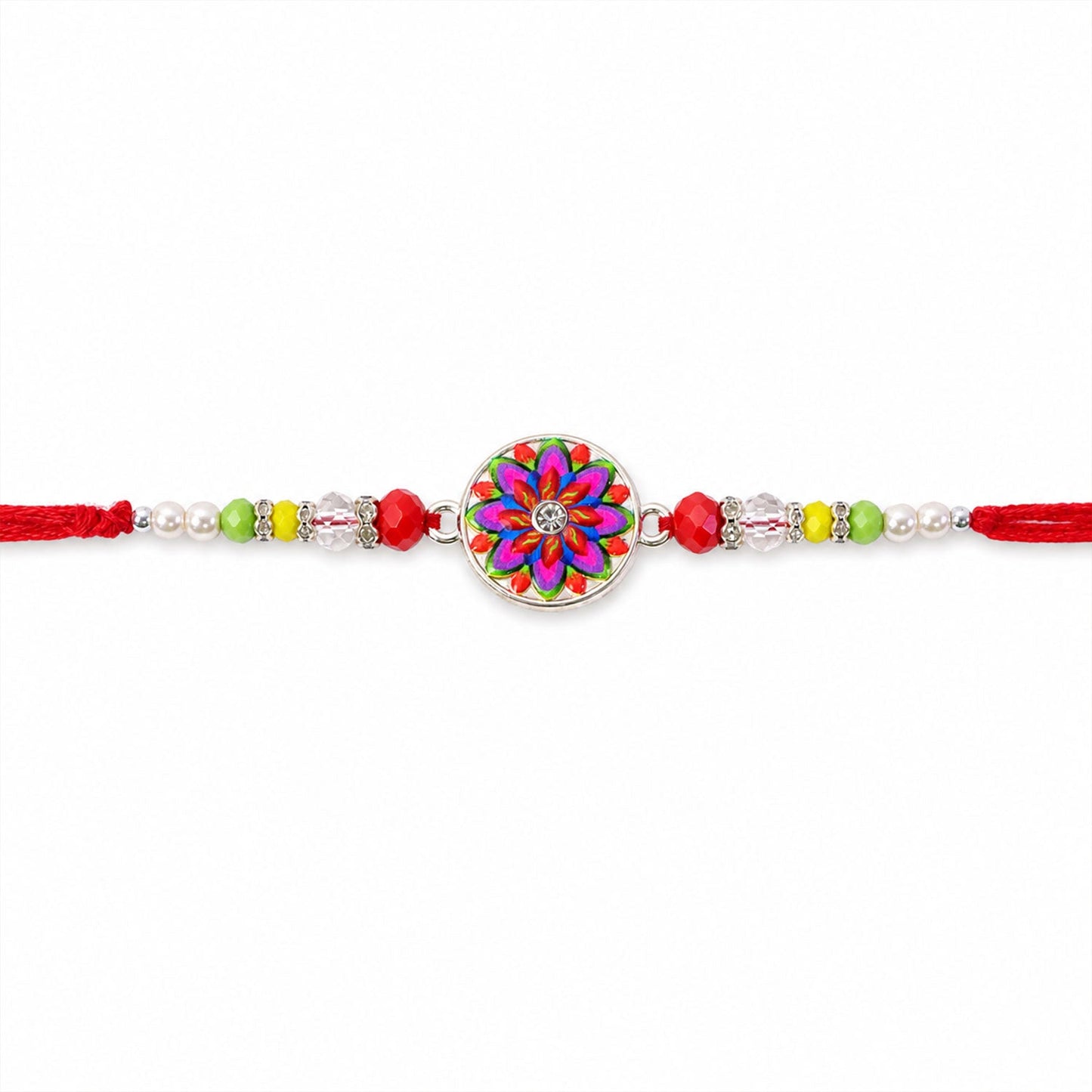 Floral Mandala Beaded Designer Premium Traditional Rakhi for Brother