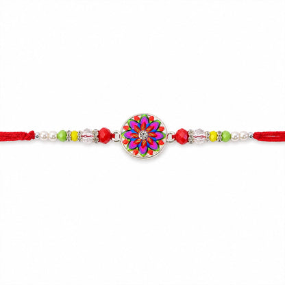 Floral Mandala Beaded Designer Premium Traditional Rakhi for Brother