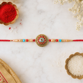 Stone Studded Rakhi for Brother – Round Medallion Design