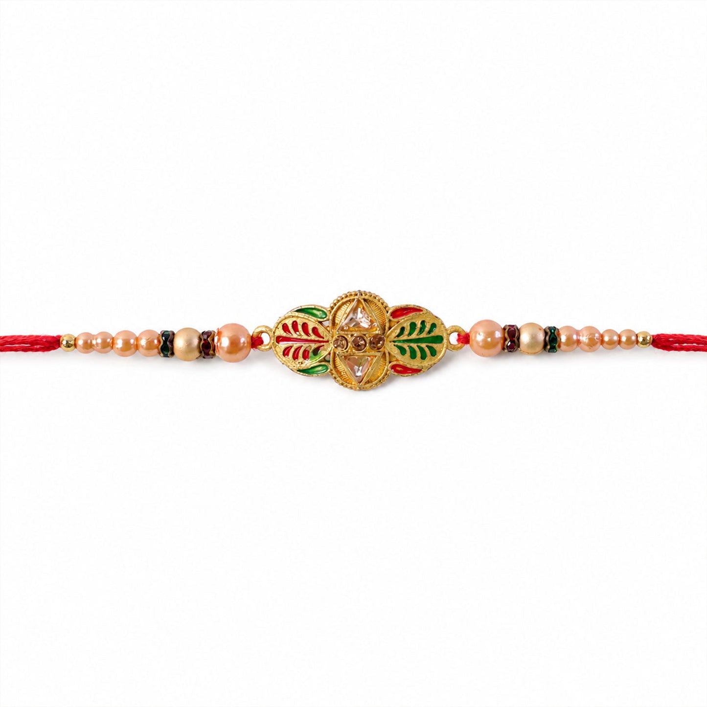 Premium Floral Leaf Motif Traditional Designer Rakhi for Brother