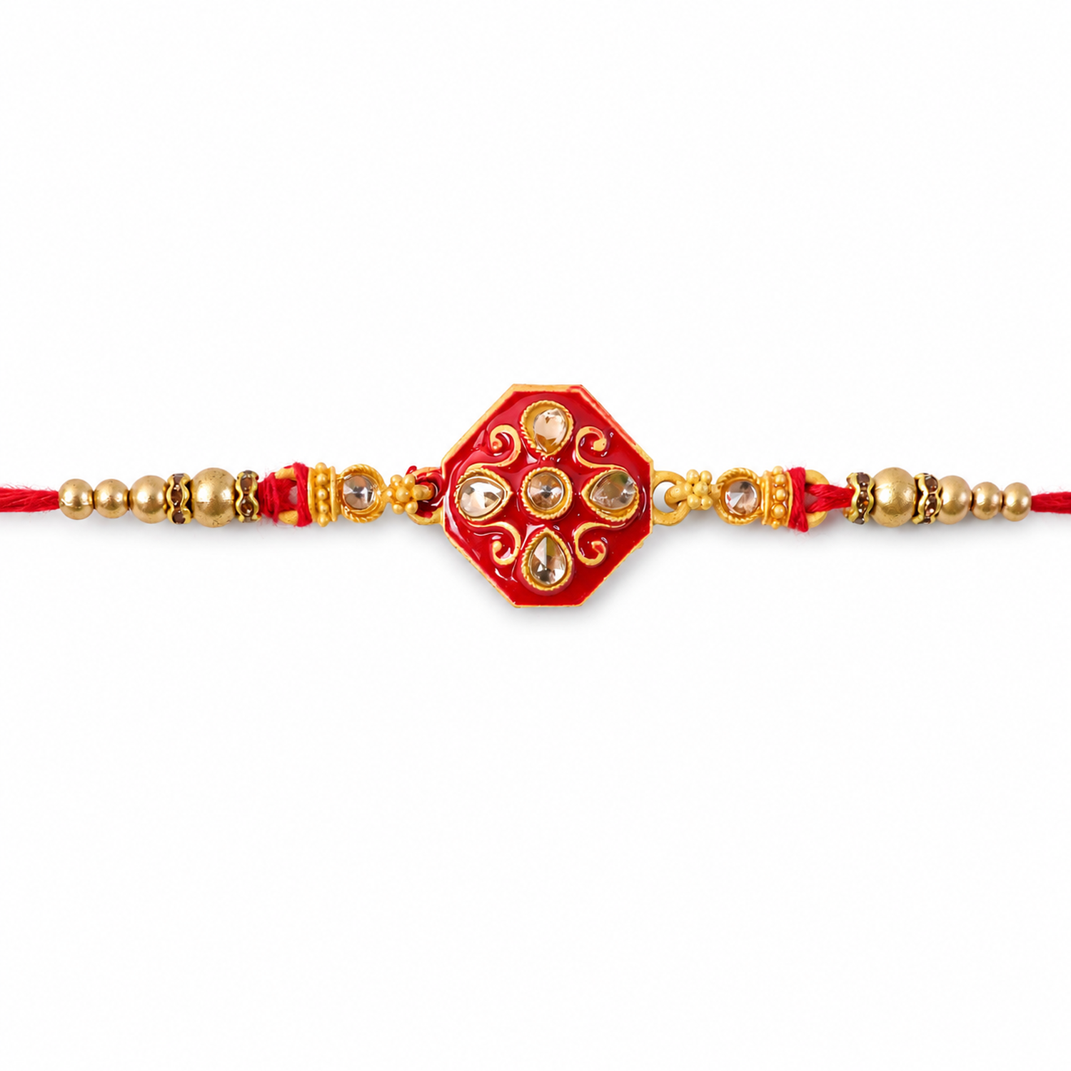 Premium Floral Stone Studded Premium Designer Rakhi for Brother